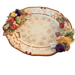 Fitz and Floyd Classics Fruit Vegetable 3D Oval Serving Platter Handcrafted